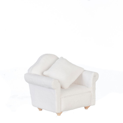 Chair with Pillow - White
