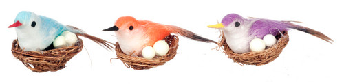 Three Birds with Nest Eggs
