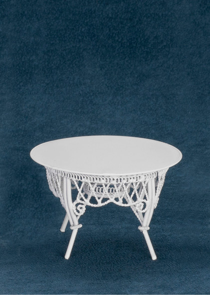Dollhouse City - Dollhouse Miniatures Gathering Table - White Wire