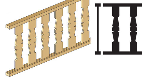 Dollhouse City - Dollhouse Miniatures Porch Railing - Flat