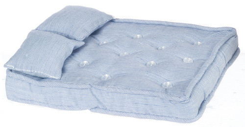 Dollhouse City - Dollhouse Miniatures Double Mattress with Pillow