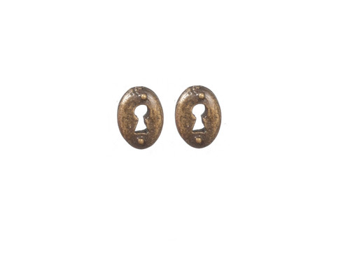 Antique Brass Door Keyhole Plate - Oval