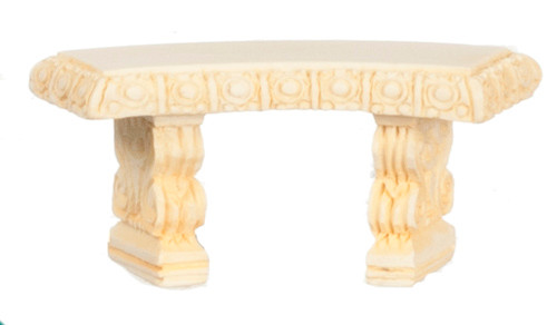 Dollhouse City - Dollhouse Miniatures Curved Bench Ivory
