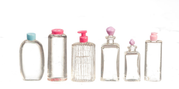 Dollhouse City - Dollhouse Miniatures Lotion Bottles - Assorted and Clear