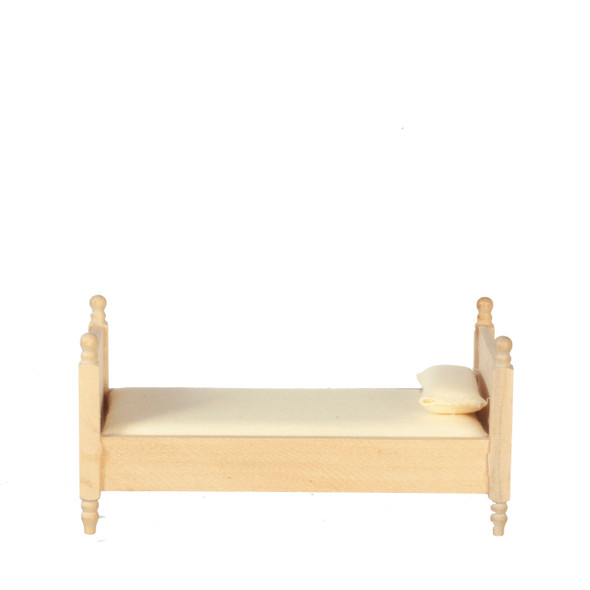 Bed with White Cover - Unfinished