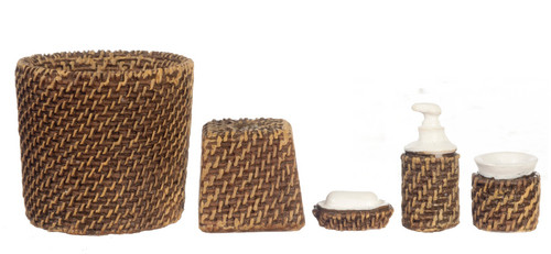Wicker Bath Accessories Set