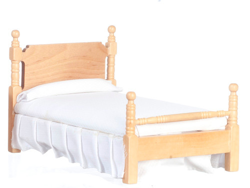 Single Bed - white and Oak