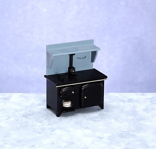 Dollhouse City - Dollhouse Miniatures Wood Stove - Black