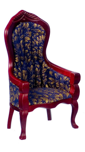 Dollhouse City - Dollhouse Miniatures Victorian Gent's Chair - White Brocade