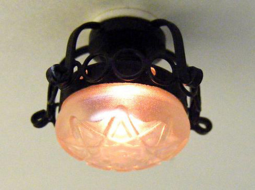 Scrollded Iron Ceiling Lamp