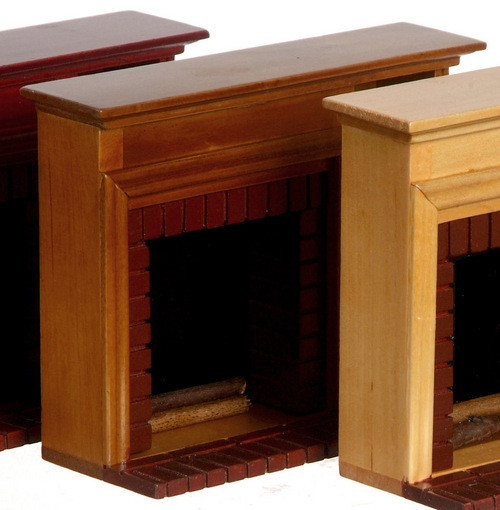 Fireplace with Shelves - Walnut