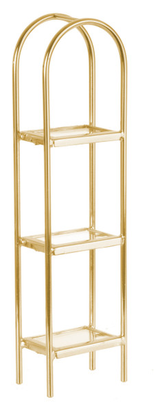 Glass Etagere - Brass