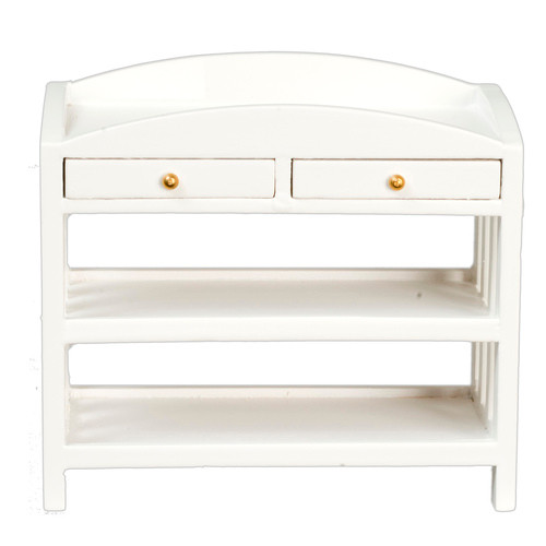 Slatted Changing Table - White