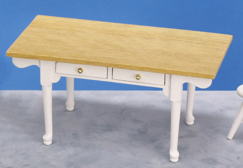 Dollhouse City - Dollhouse Miniatures Vermont Table - White and Oak