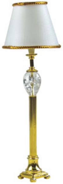 Brass Column Floor Lamp - Crystal