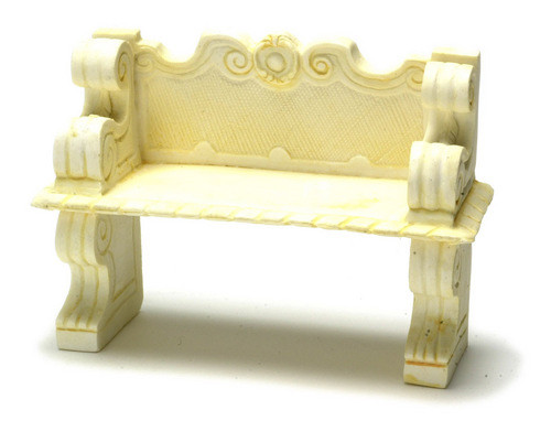 Dollhouse City - Dollhouse Miniatures Victorian Bench Set - Ivory