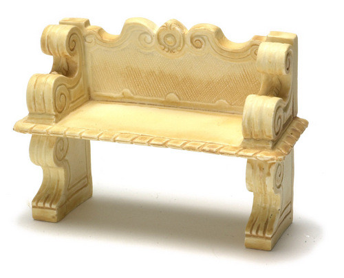 Dollhouse City - Dollhouse Miniatures Victorian Bench Set - Tan