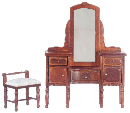 Vanity with Stool - Walnut