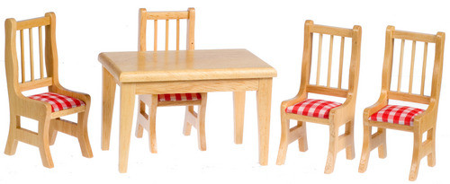 Table and 4 Chairs Set - Oak