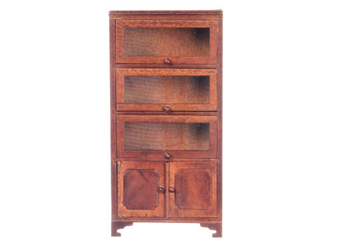 Bookcase Three Glass Doors - Walnut