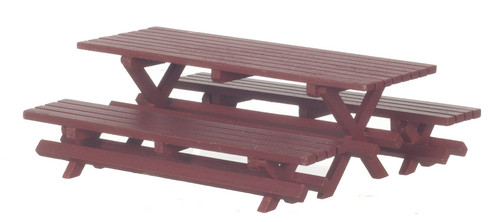 Picnic Table and Two Benches Red