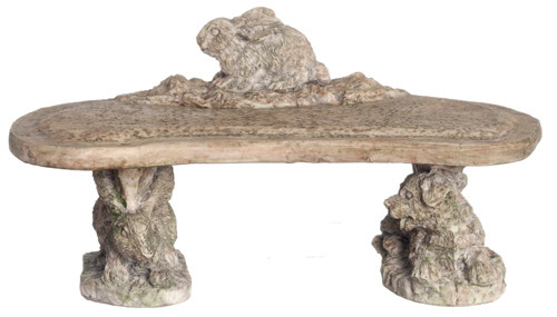 Dollhouse City - Dollhouse Miniatures Rabbit Bench Set - Green