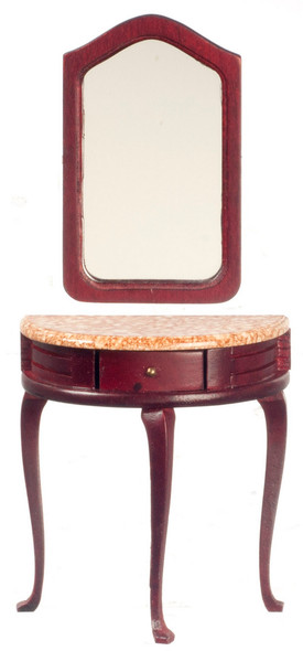 Demi Table with Mirror - Mahogany