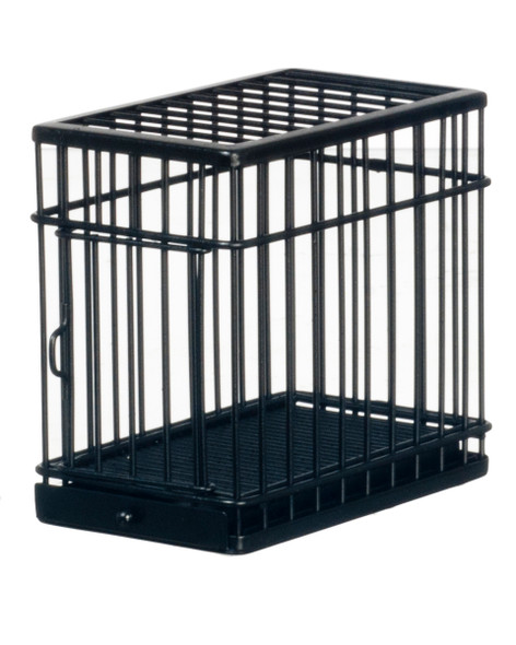 Dollhouse City - Dollhouse Miniatures Small Dog Cage - Black
