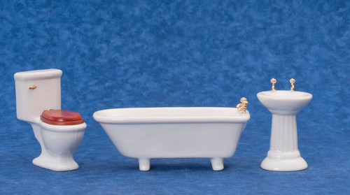 Three piece Bathroom Set - White