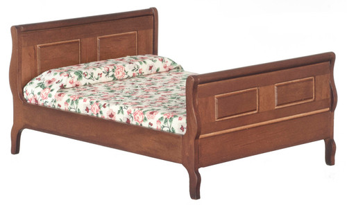 Sleigh Bed - Walnut