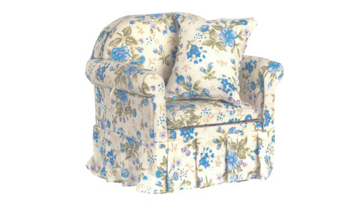 Blue Flloral Chair