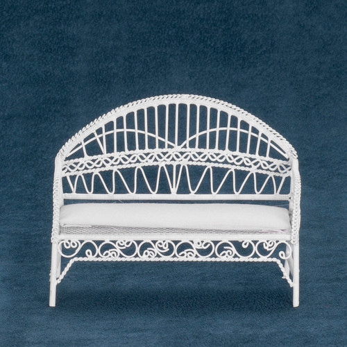 Patio Bench - White Wire
