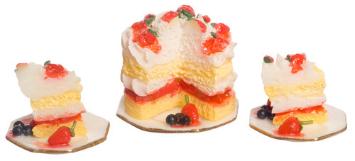 Strawberry Cake with Dishes