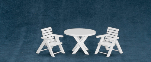 Three pieces Table and Chairs - White