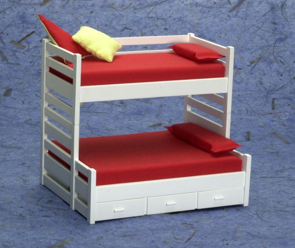 Bunk Bed with Trundle - White