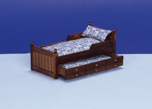 Trundle Bed - Blue and Walnut