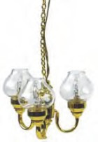 3-Arm Chandelier - Clear Globes