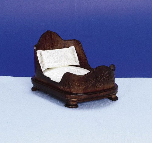 Dollhouse City - Dollhouse Miniatures Belter Bed - Walnut