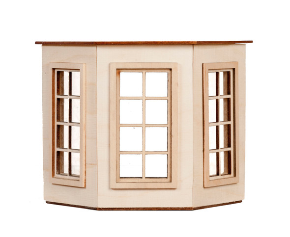 Dollhouse City - Dollhouse Miniatures Small Bay Flat Top 4 Over 4 Window