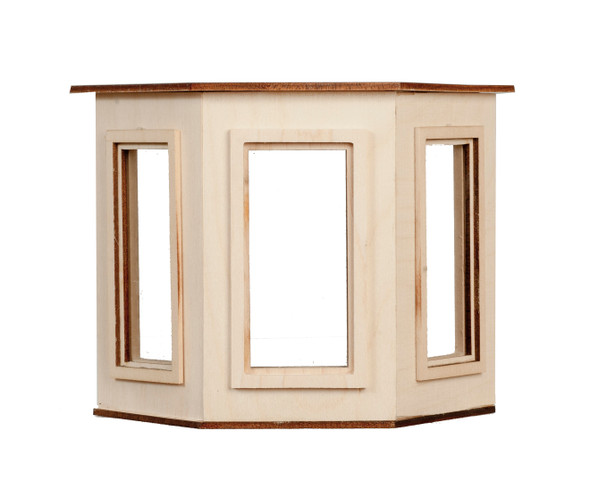 Dollhouse City - Dollhouse Miniatures Small Bay Flat Top  1 Pane Window