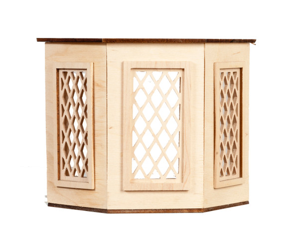 Dollhouse City - Dollhouse Miniatures Small Bay Flat Top Diamond Window