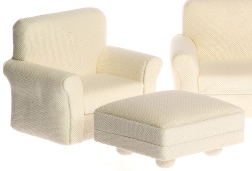 Chair - Ottoman - White