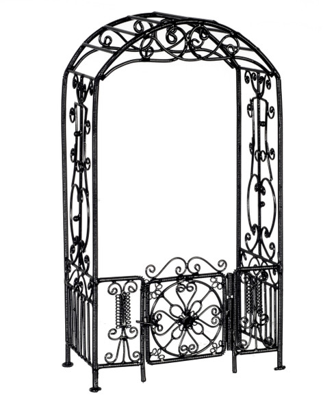Dollhouse City - Dollhouse Miniatures Arbor with Gate - Black