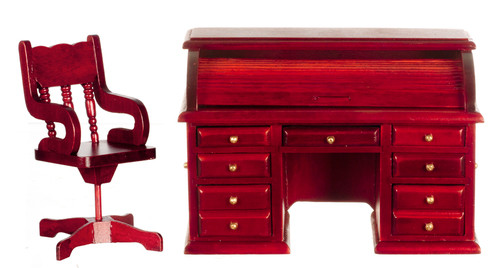Rolltop Desk Set - Mahogany