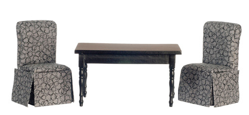 Black Table and 2 Slipper Chair