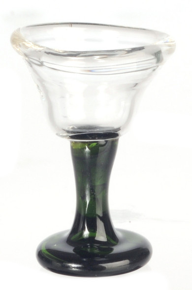 Wine Glass with Green Stem