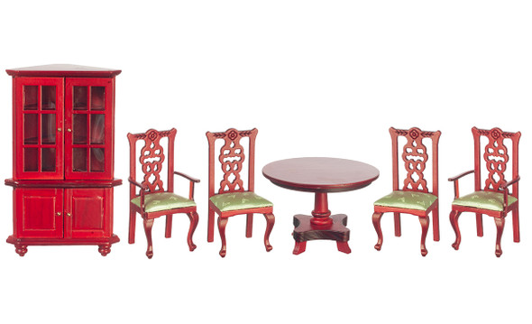 Dining Room Set  - Mahogany and Green