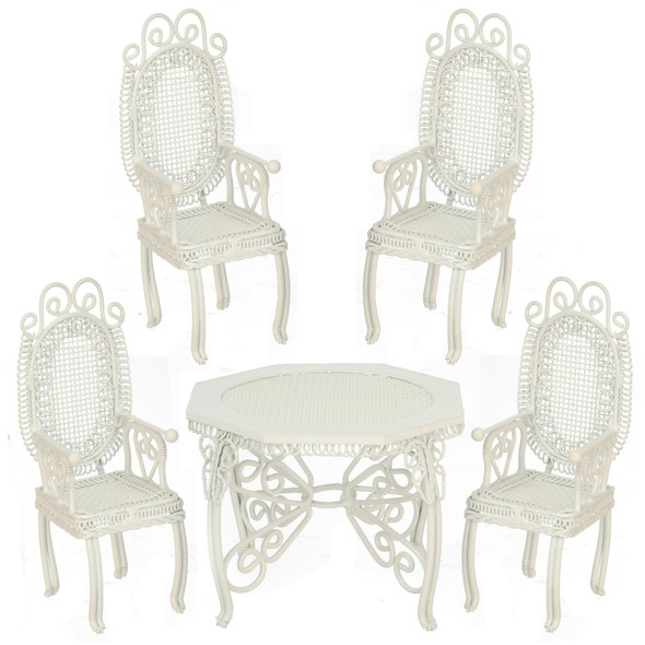 Tea Table Set - White Wire