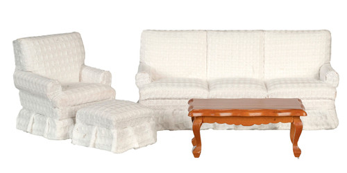 White Living Room Set - Walnut