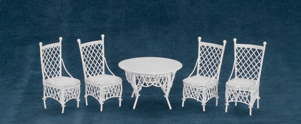 Dollhouse City - Dollhouse Miniatures Patio Table Set - White Wire